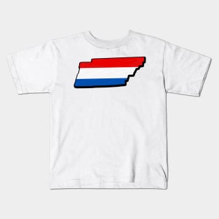 Red, White, and Blue Tennessee Outline Kids T-Shirt